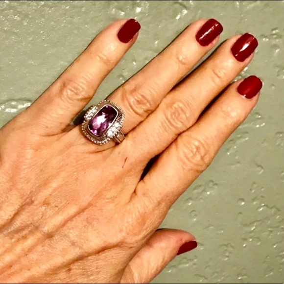 💜JUDITH RIPKA AMETHYST RING💜 - Picture 2 of 8